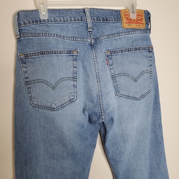 Levi's Blue Medium Wash 513 Slim Straight Leg Denim Jeans - Picture 10 of 13